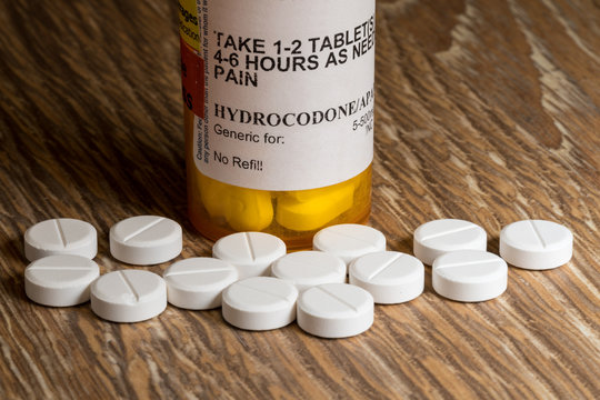 Macro of hydrocodone opioid tablets