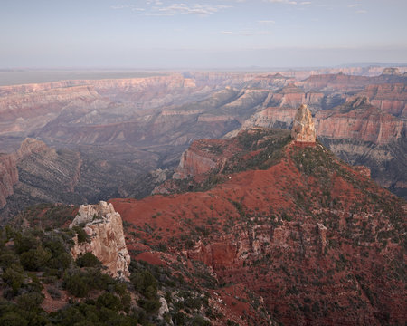 Mount Hayden at dusk from Point Imperial, North Rim, Grand Canyon National Park, Arizona
