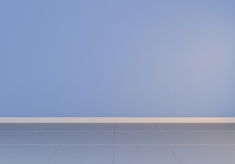 blue empty interior, front view,