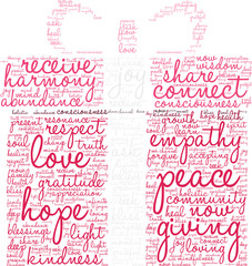 Peace Word Cloud on a white background. 