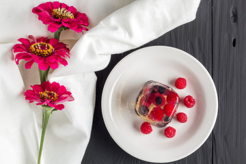 Berry jelly on plate