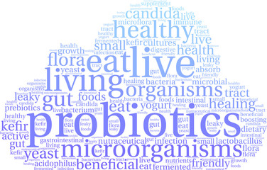 Obraz premium Probiotics Word Cloud