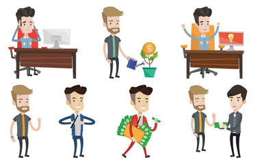 Vector set of business characters.