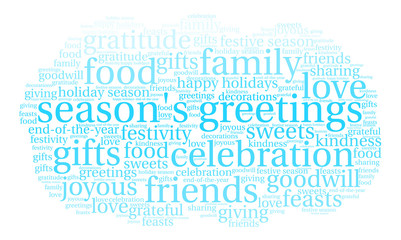 Fototapeta premium Season's Greetings word cloud on a white background. 