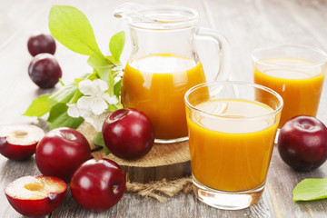 Fresh plum juice
