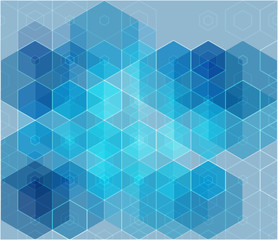 Abstract modern geometric blue background with polygons
