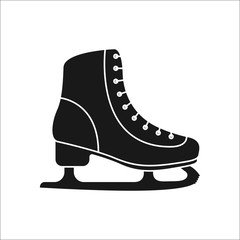 Ice skate symbol silhouette icon on background
