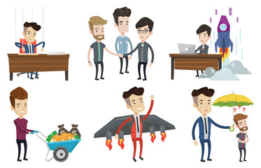 Vector set of business characters.