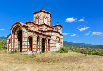 Fototapeta na wymiar Isolated church standing on a hill in Republic of Macedonia.