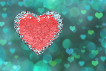 Obraz premium Abstract background with red heart