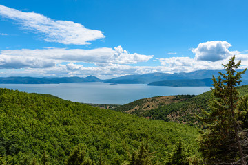 Lake Prespa view from Pelister National Park in Macedonia.