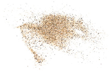 pile desert sand isolated on white background