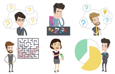Vector set of business characters.