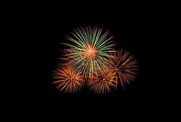 Fototapeta premium fireworks on black sky background