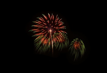 Fototapeta premium fireworks on black sky background