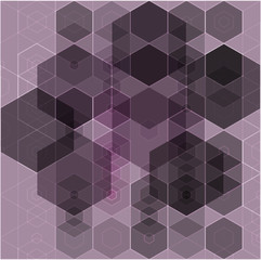 Abstract modern background of lilac and gray hexagons