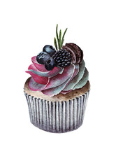 cupcake with berries