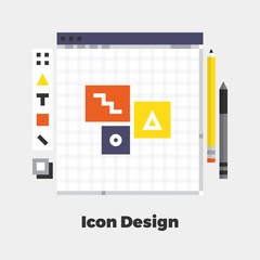 Icon Design Flat Illustration.
