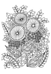 doodle flowers on a white