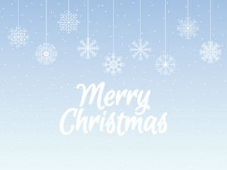 Naklejka na ściany i meble Merry Christmas. Background with snowflakes. Hanging Snowflakes. Vector illustration.