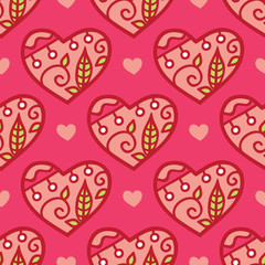 Fototapeta premium simple vector seamless pattern with hearts