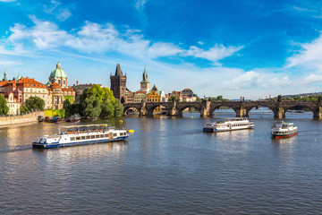 Fototapeta premium Panoramic view of Prague