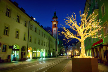Fototapeta premium Christmas decorations in Innsbruck, Austria