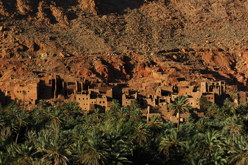 Todra Schlucht, Tinghir, Marokko, Flussoase, Palmen< english> Todra Gorges, Tinghir, Morocco,...