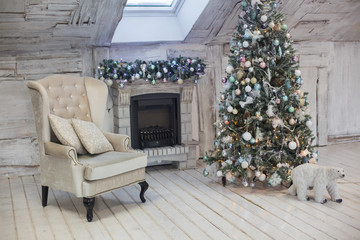 Christmas decorations, Christmas tree, gifts, new year