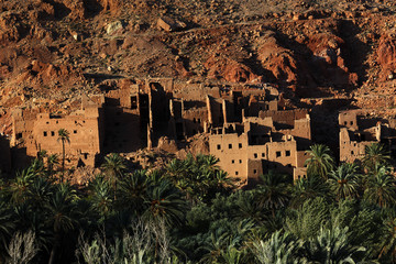 Todra Schlucht, Tinghir, Marokko, Flussoase, Palmen< english> Todra Gorges, Tinghir, Morocco,...