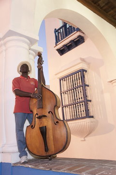 Bass player, Santiago de Cuba, Cuba