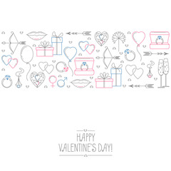 Greeting card with congratulations on St. Valentine's day! and f