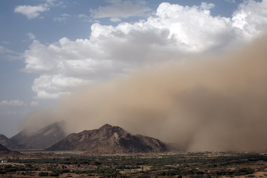 A sandstorm near the Sudanese border, Eritrea