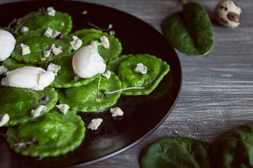 delicious green ravioli