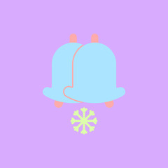 new year rings Vector illustration Christmas decoration rings and snowflake