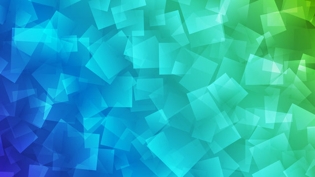 Abstract background of squares in blue and green colors