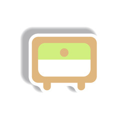 Naklejka premium Vector illustration in paper sticker style office drawer