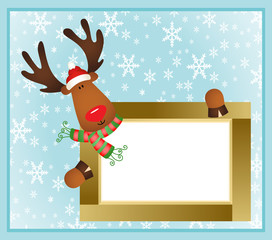 Christmas reindeer frame