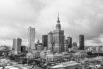 Warsaw town center downtown - obrazy, fototapety, plakaty