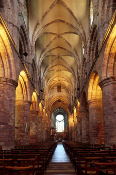 Interior of St. Magnus Cathedral, dating from 1137, built of sandstone, and one of the best preserved in Scotland, Kirkwall, Mainland, Orkney Islands, Scotland