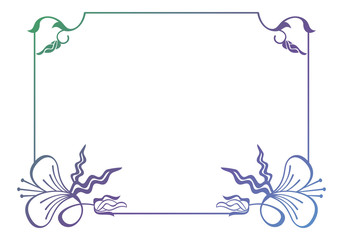 Obraz premium Beautiful floral frame with gradient fill. 