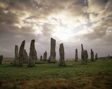 Stone Circle dating from between 3000 and 1500BC, Callanish, Isle of Lewis, Outer Hebrides, Scotland