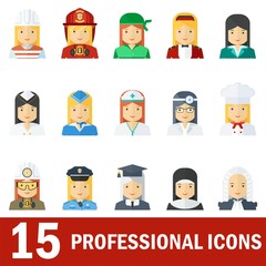 woman professional icons white