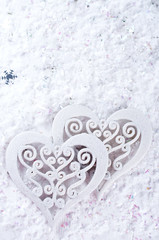 Double heart shape in the snow