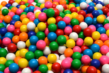 Fototapeta na wymiar Colorful gumballs on the white background