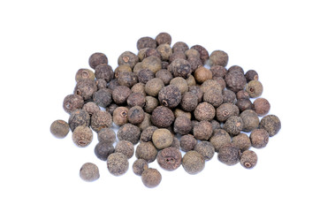 Group of allspice on white background