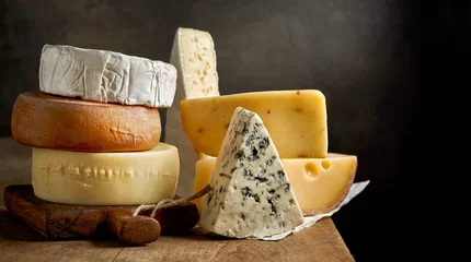 Foto op Aluminium various types of cheese © Mara Zemgaliete