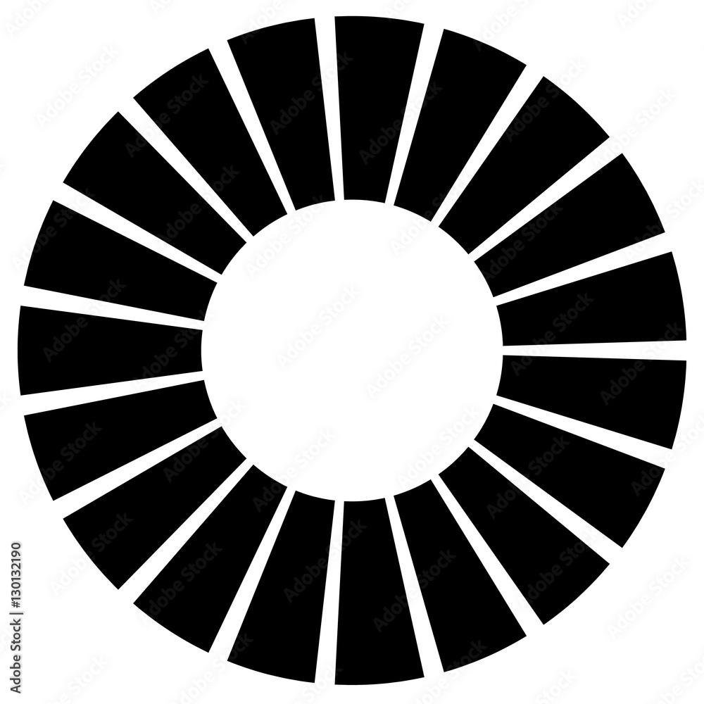 Aufkleber geometric circle element made of radiating rectangles. abstract