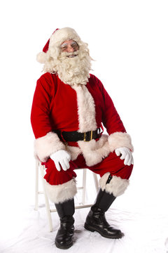 Laughing Santa Sitting Down