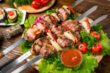 tasty and healthy food on the table, useful food products